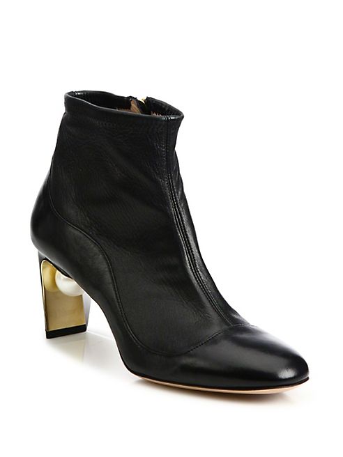 Nicholas Kirkwood - Maeva Pearly Heel Leather Booties