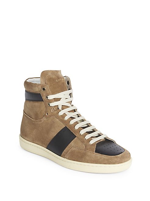 Saint Laurent - Colorblock Suede & Leather High-Top Sneakers