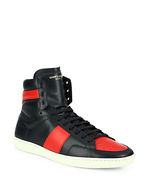 Saint Laurent - Classic Hi-Top Leather Sneakers