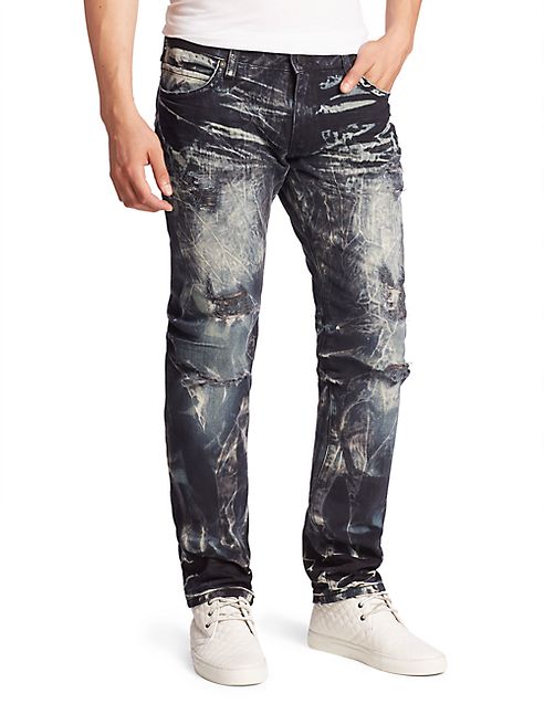 Robin's Jeans - Distressed Cotton Slim-Fit Jeans