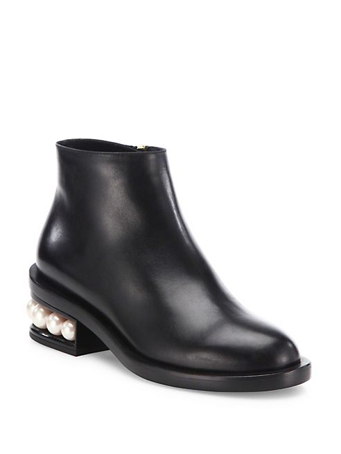 Nicholas Kirkwood - Casati Pearly Heel Leather Ankle Boots