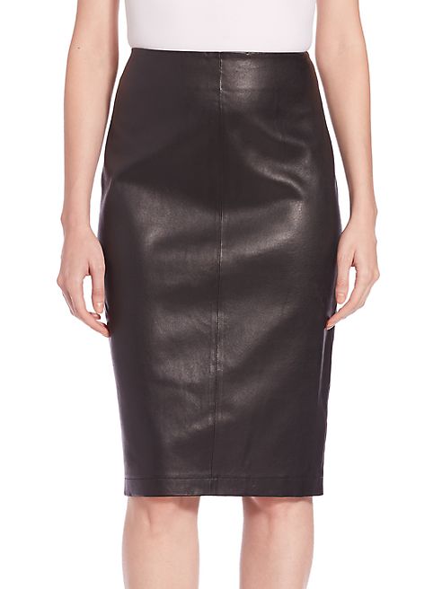 Saks Fifth Avenue Collection - Leather Pencil Skirt