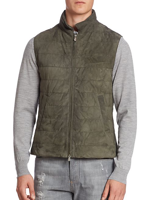 Brunello Cucinelli - Suede Zip Front Vest