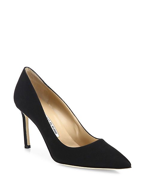 Manolo Blahnik - BB 90 Crepe De Chine Point Toe Pumps