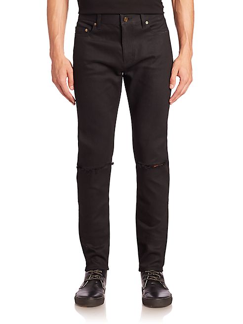 Saint Laurent - Ripped Knee Skinny-Fit Jeans