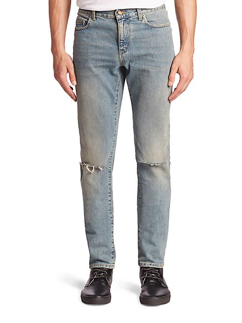 Saint Laurent - Distressed Five-Pocket Style Jeans