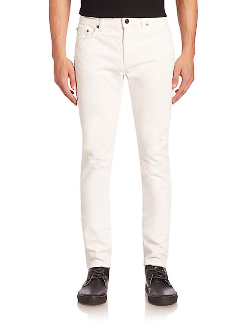 Saint Laurent - Distressed Straight-Leg Jeans