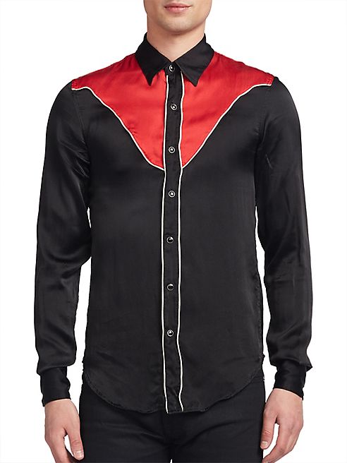 Saint Laurent - Contrast-Yoke Button-Down Shirt