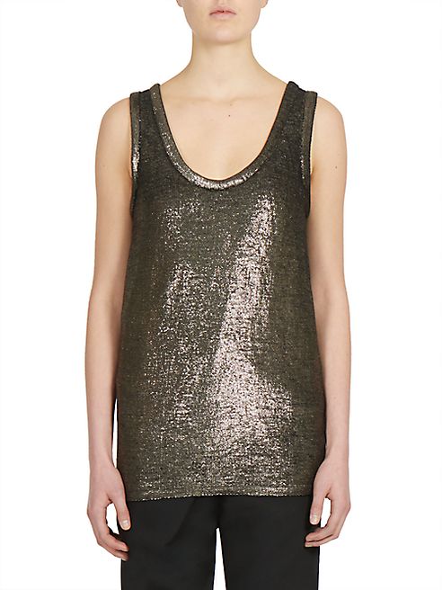 Ann Demeulemeester - Sleeveless Linen Blend Top