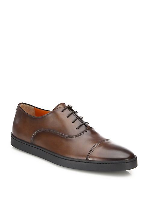 Santoni - Italian Leather Lace-Up Dress Shoes