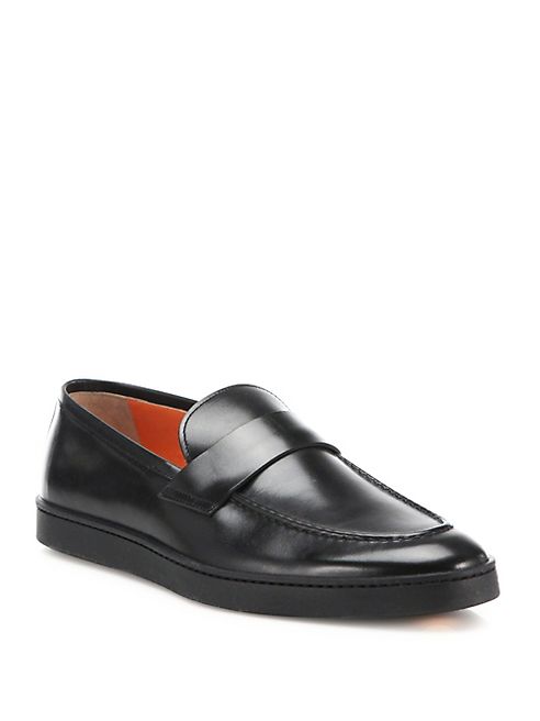 Santoni - Sneaker Sole Leather Penny Loafers