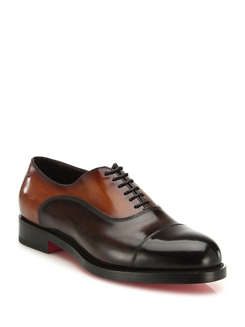 Santoni - Cap Toe Leather Lace-Up Shoes