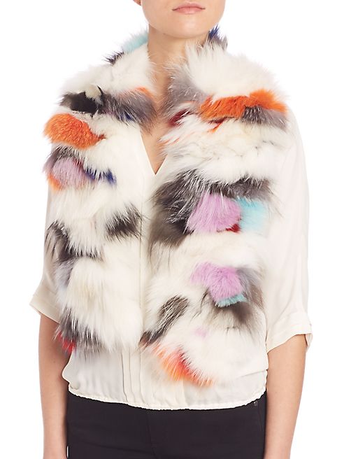 Pologeorgis - Multicolor Fox Fur Scarf