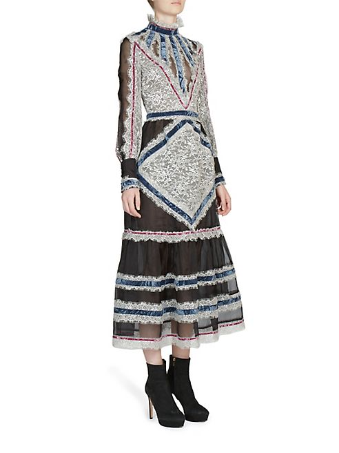 Erdem - Oriana Long-Sleeve Midi Dress