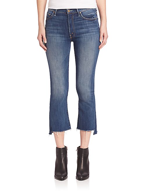 MOTHER - Insider Cropped Raw-Edge Jeans