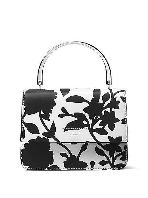 Michael Kors Collection - Floral-Print Leather Flap Bag