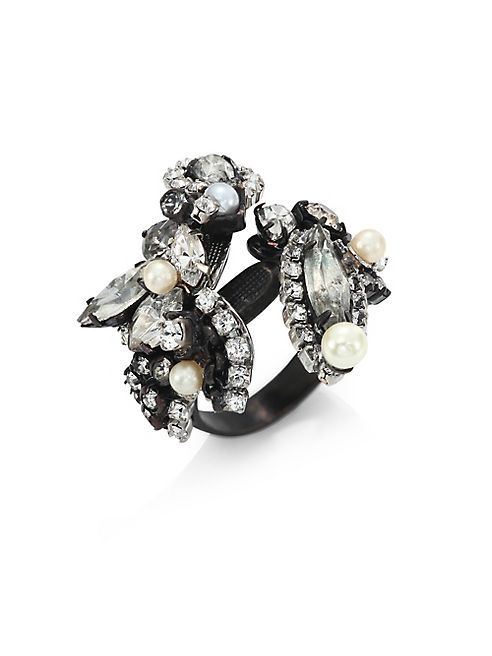 Erickson Beamon - Crystal & Faux-Pearl Ring