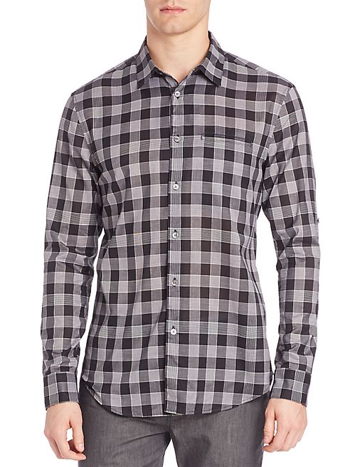 John Varvatos - Slim-Fit Gingham Button-Down Shirt