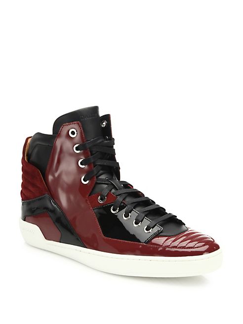 Bally - Patent Leather High-Top Sneakers