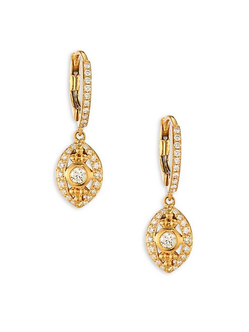 Temple St. Clair - Evil Eye Diamond & 18K Yellow Gold Drop Earrings