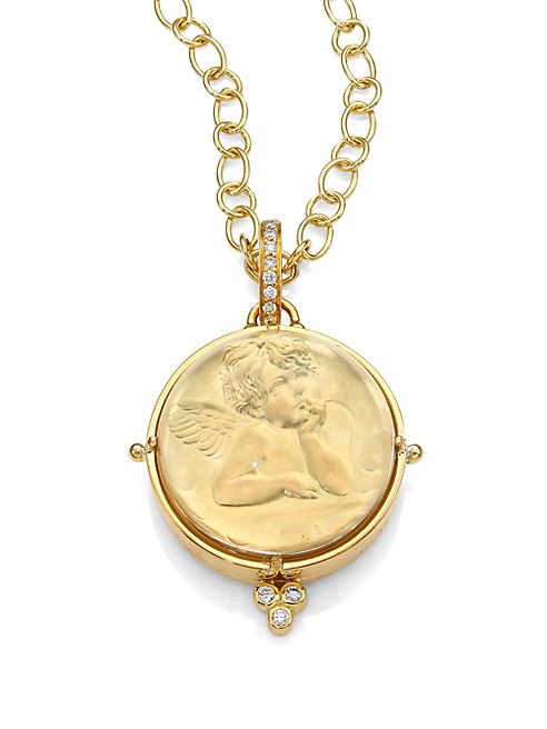 Temple St. Clair - Angel Rock Quartz Crystal, Diamond & 18K Yellow Gold Locket