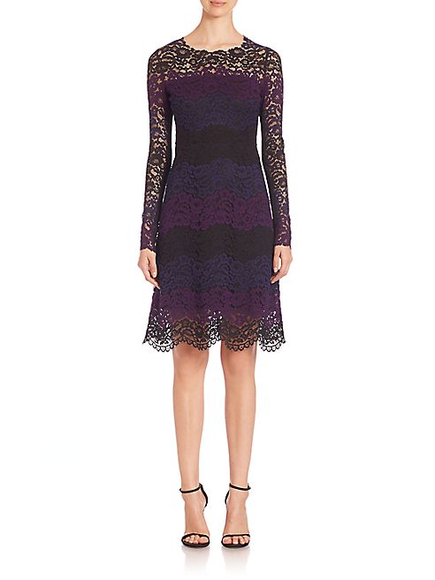 Elie Tahari - Ophelia Colorblock Lace Dress