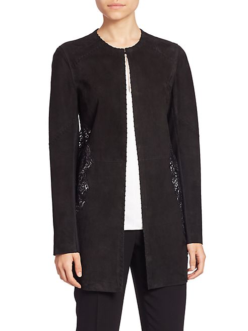 Elie Tahari - Ellis Suede & Lace Coat