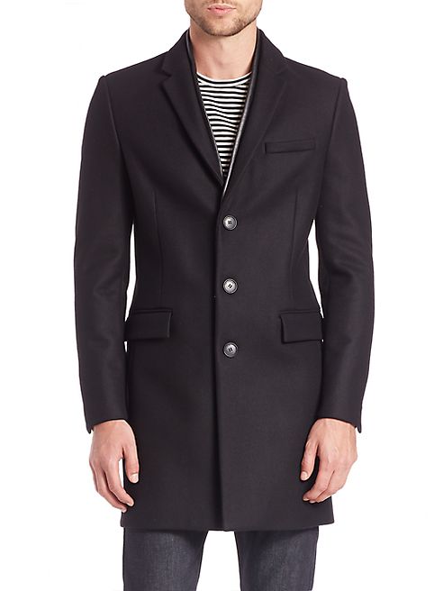 The Kooples - Fitted Wool Blend Coat