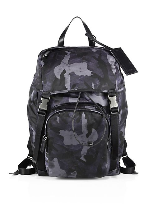 Prada - Technical Fabric & Leather Trimmed Backpack