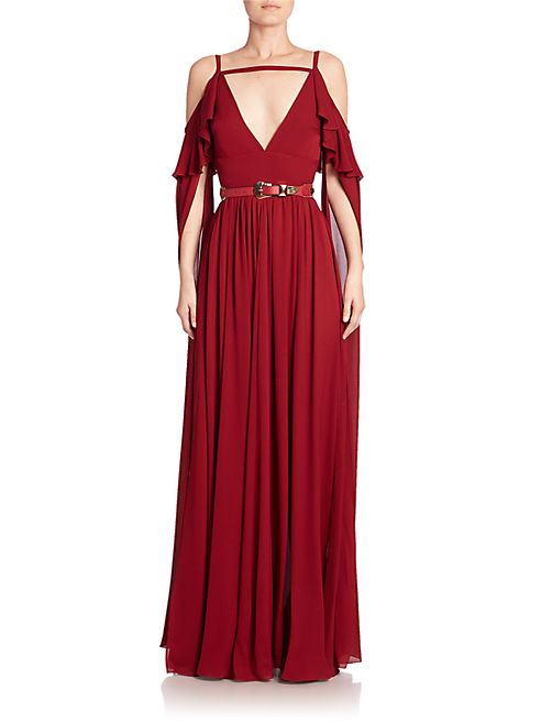 ELIE SAAB - Silk Cold-Shoulder Gown