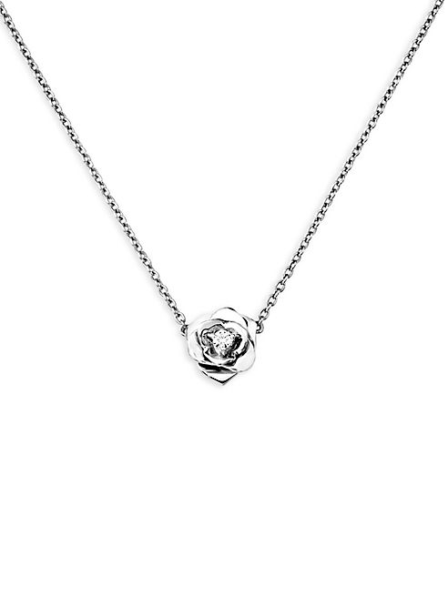 Piaget - Rose Diamond & 18K White Gold Pendant Necklace