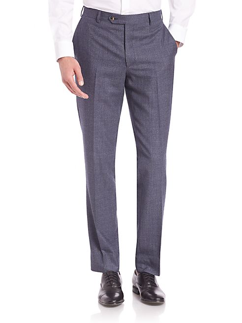 Saks Fifth Avenue Collection - Houndstooth Wool Trousers