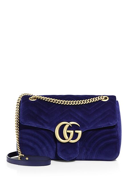 Gucci - GG 2.0 Medium Quilted Velvet Shoulder Bag