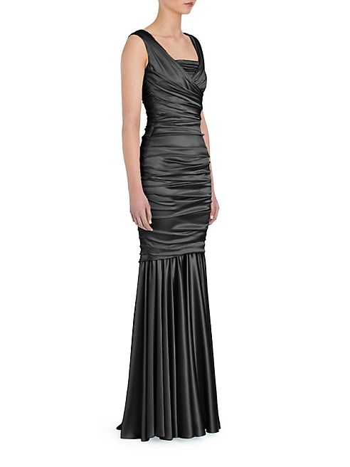 Dolce & Gabbana - Ruched Stretch Satin Gown