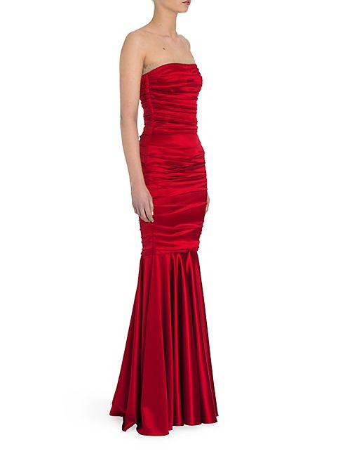 Dolce & Gabbana - Strapless Stretch Satin Gown