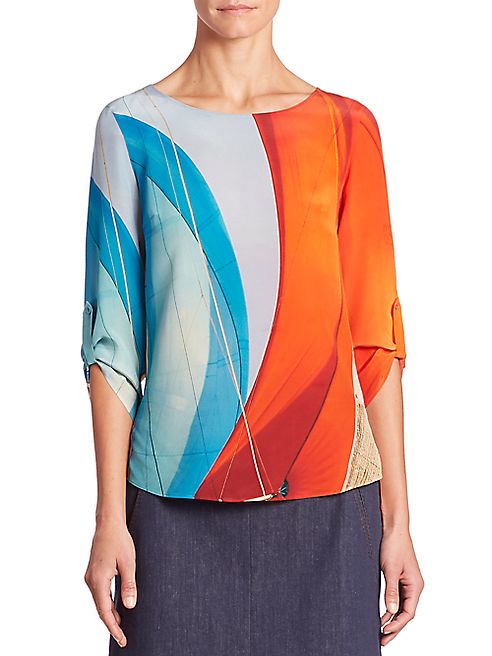 Akris punto - Main Sail Print Silk Blouse