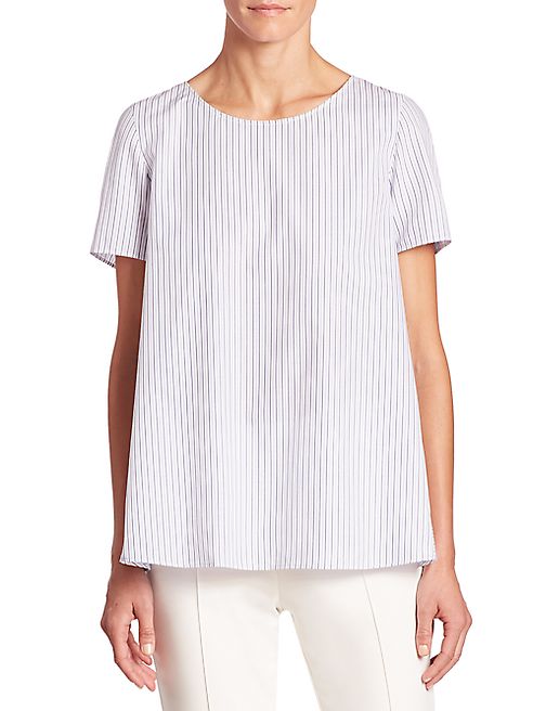 Akris punto - Striped Blouse With Lace-Up Back