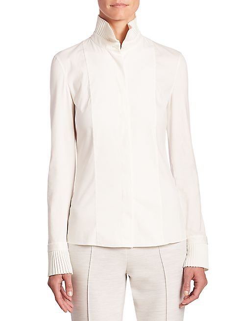 Akris punto - Poplin Blouse With Pleat Details