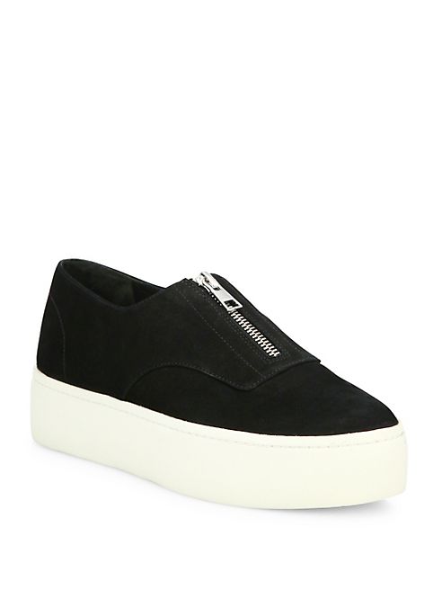 Vince - Warner Zip Suede Platform Sneakers