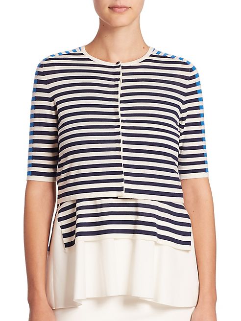 Akris punto - Striped Cropped Cardigan