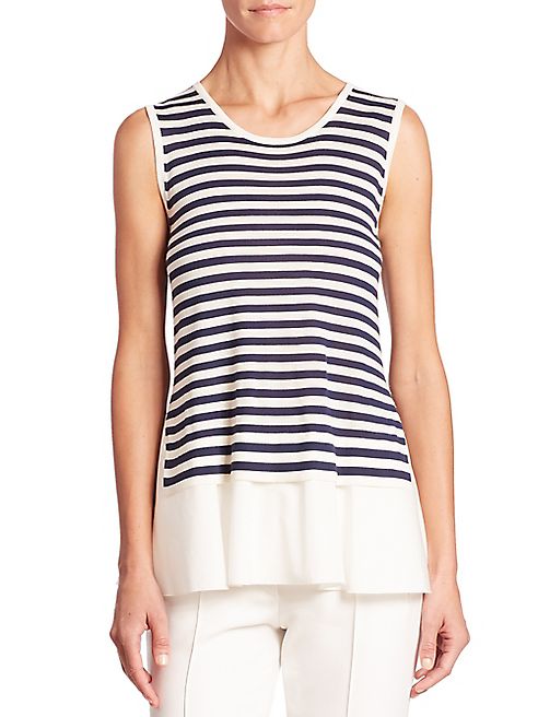 Akris punto - Striped Knit Top With Peplum