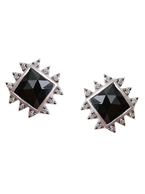 Coomi Silver - Vitality Diamond, Black Spinel & Sterling Silver Stud Earrings