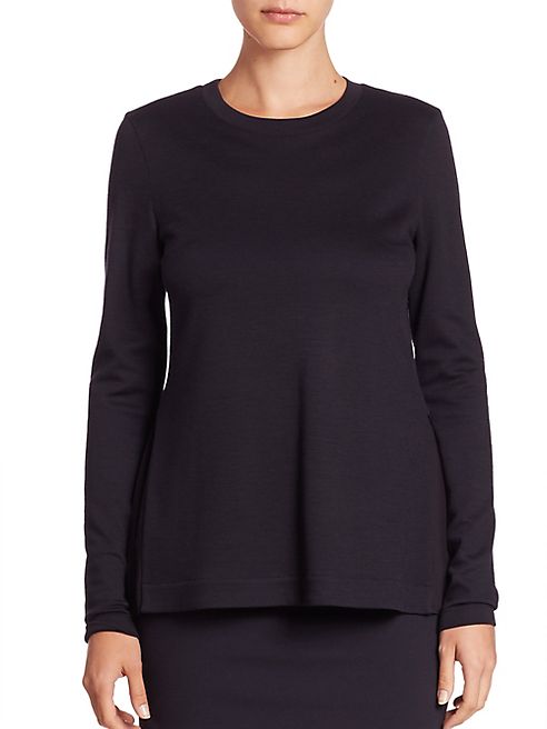 Akris punto - Wool Blend Pleat Back Top