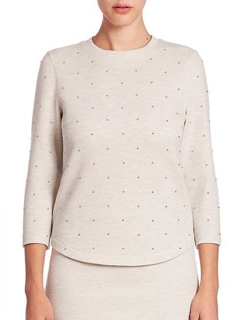 Akris punto - Cotton Jersey Pearl Detail Top