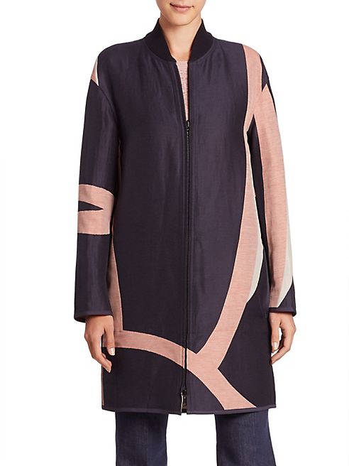 Akris punto - Coastal Chart Print Reversible Coat