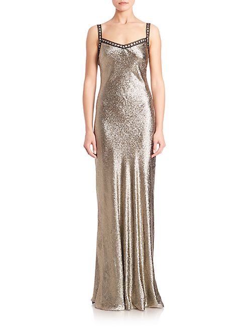 Alberta Ferretti - Metallic Sleeveless Gown