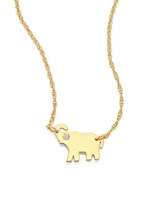 Jennifer Zeuner Jewelry - Erin Elephant Diamond Pendant Necklace