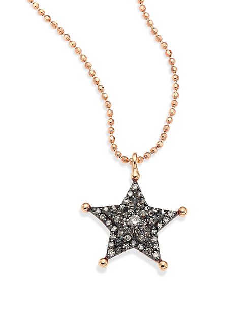 Kismet by Milka - Sherriff Star Champagne Diamond & 14K Rose Gold Pendant Necklace