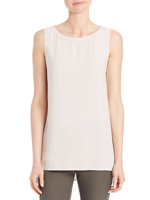 Eileen Fisher - Solid Sleeveless Silk Top