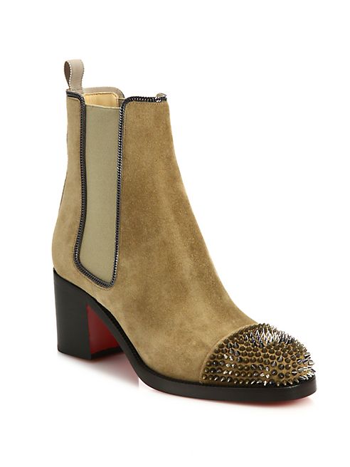 Christian Louboutin - Otaboot 70 Spiked Suede Chelsea Booties